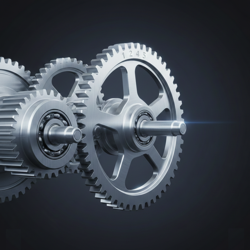 3D-Visualisierung eines präzisionsgefertigten Zahnradmechanismus